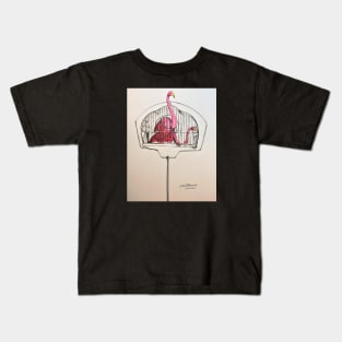 Caged Flamingos Kids T-Shirt